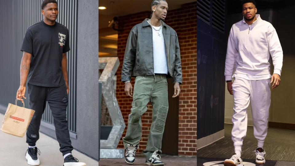 眾多NBA球星私下都不愛綁鞋帶，整個chill感十足。（圖片來源：Instagram @theanthonyedwards、@shai、@giannis_an34）
