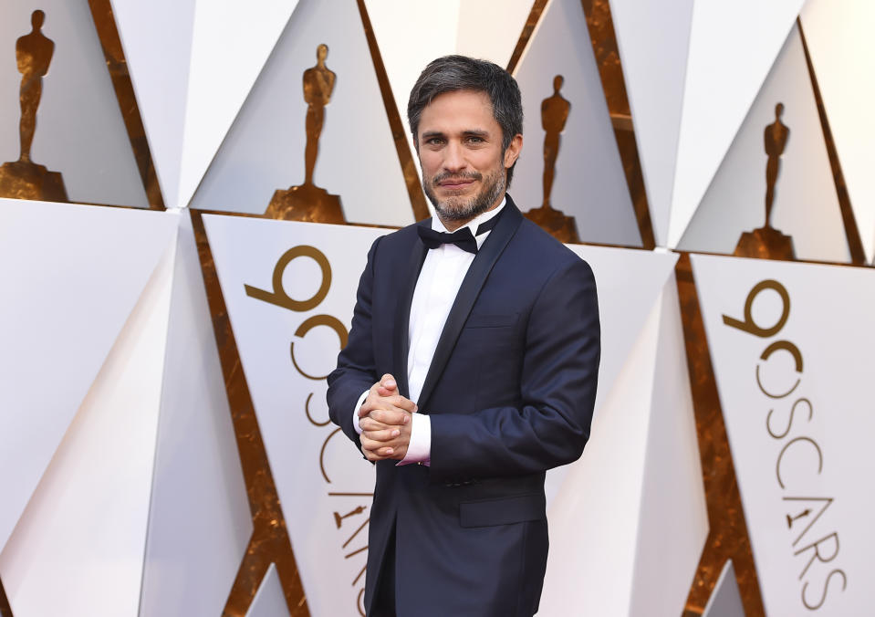 FILE - Gael Garcia Bernal arrives at the Oscars on March 4, 2018, in Los Angeles. Garcia Bernal turns 42 on Oct. 30. (Photo by Jordan Strauss/Invision/AP, File)