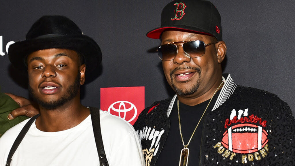 Bobby Brown Jr., and Bobby Brown arrive at the premiere screening of “The Bobby Brown Story” at Paramount Theatre on August 29, 2018 in Hollywood, California. (Photo by Rodin Eckenroth/Getty Images)