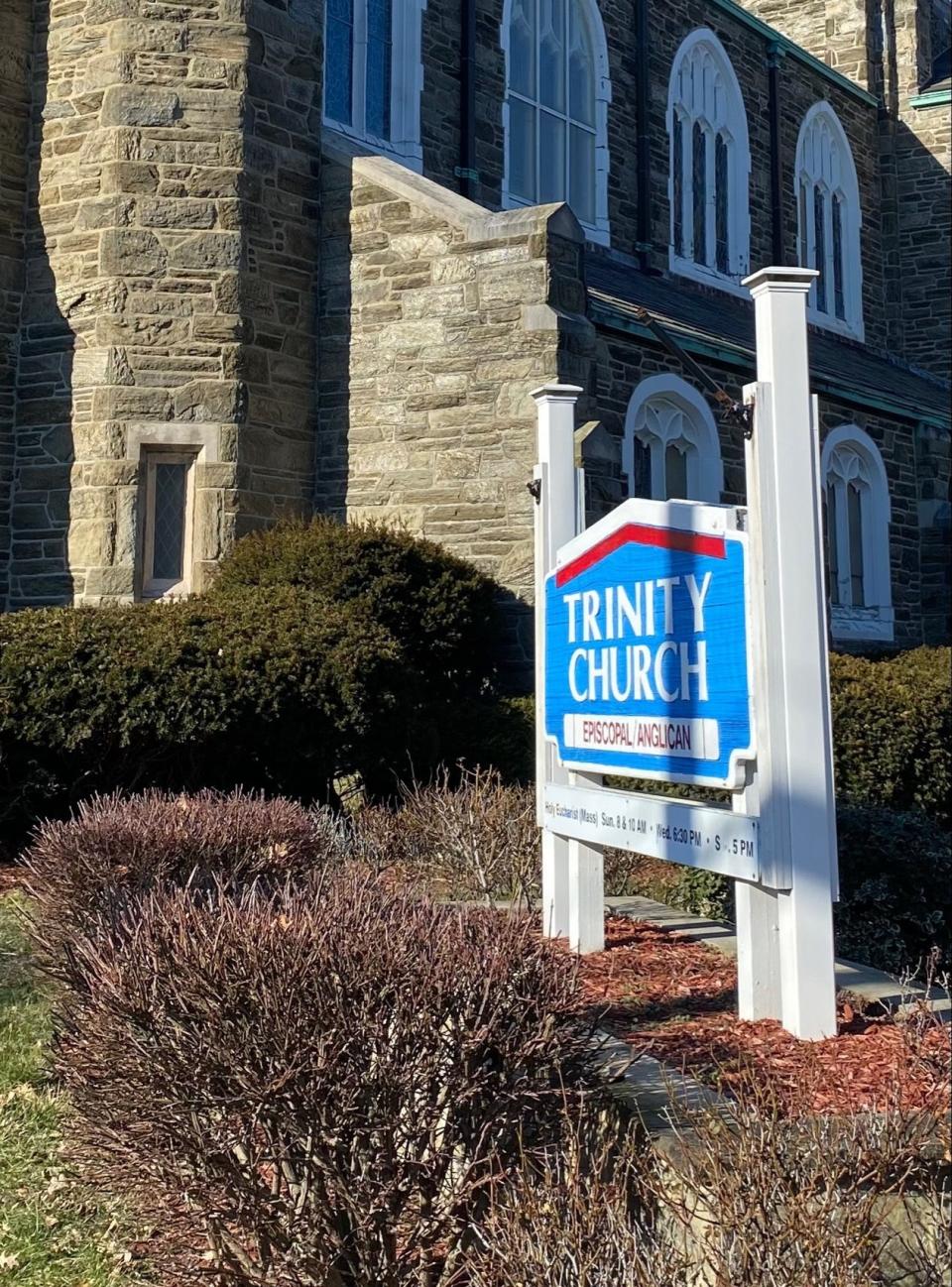 A sign outside Trinity Church in Asbury Park. Monday, Jan. 30, 2023