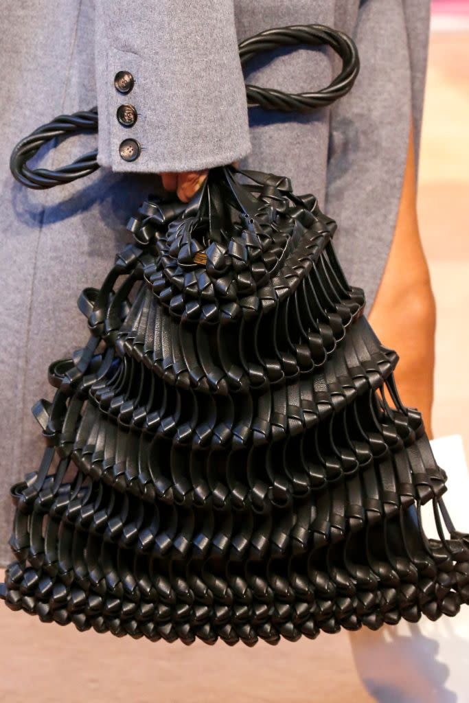A leather netted bag at Salvatore Ferragamo fall ’20. - Credit: Shutterstock