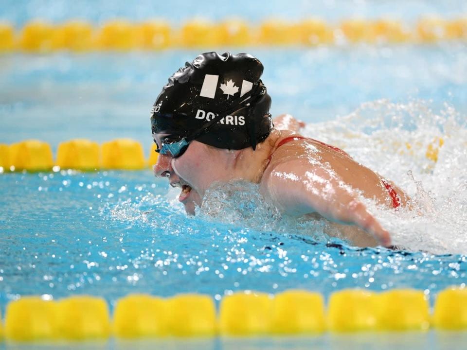 Canada's Danielle Dorris swims to a gold medal in the women's S7 50-metre butterfly at the Para swimming world championships on Thursday in Madeira, Portugal. (Octavio Passos/Getty Images - image credit)