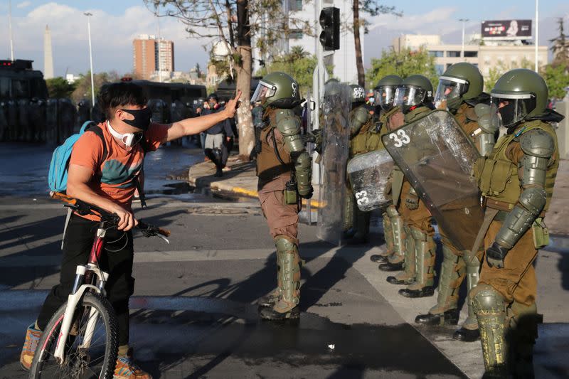 Protest against Chile's government, in Santiago