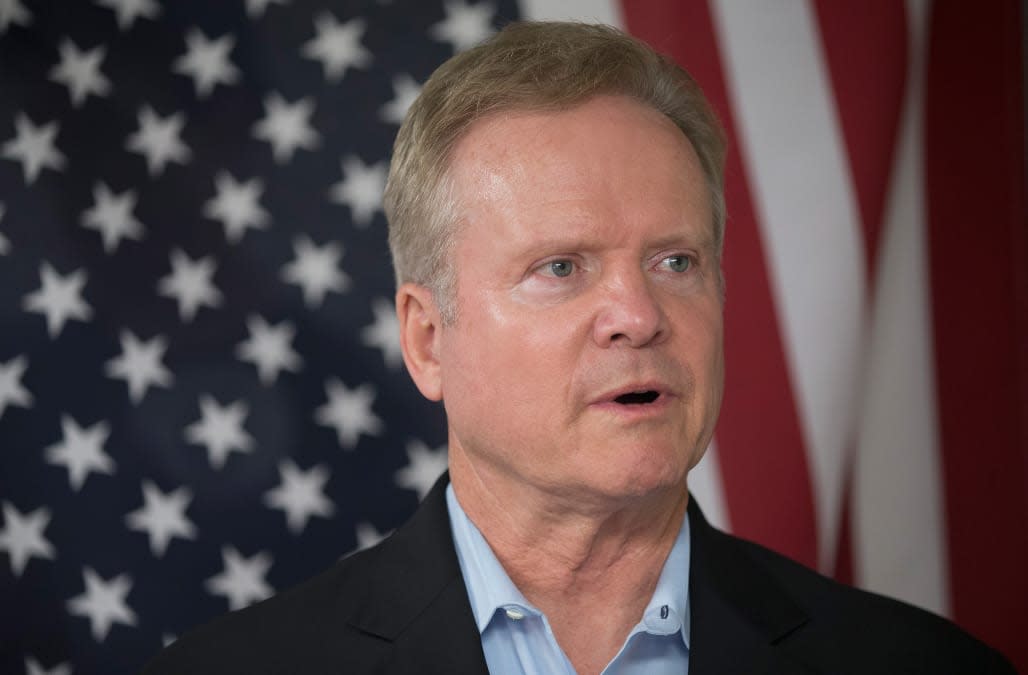 Potential Democratic Presidential Candidate Former Senator Jim Webb Appears In Iowa