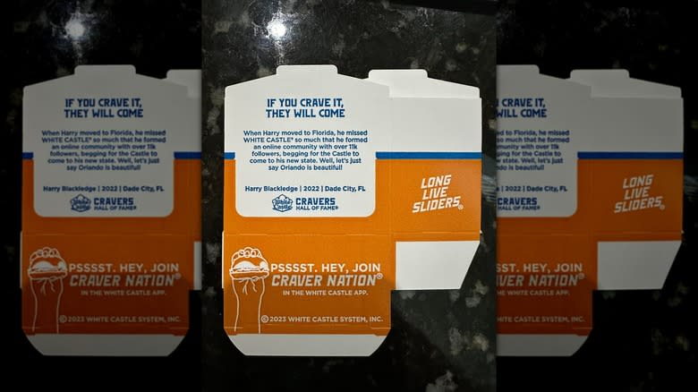 White Castle Cravers Hall of Fame box