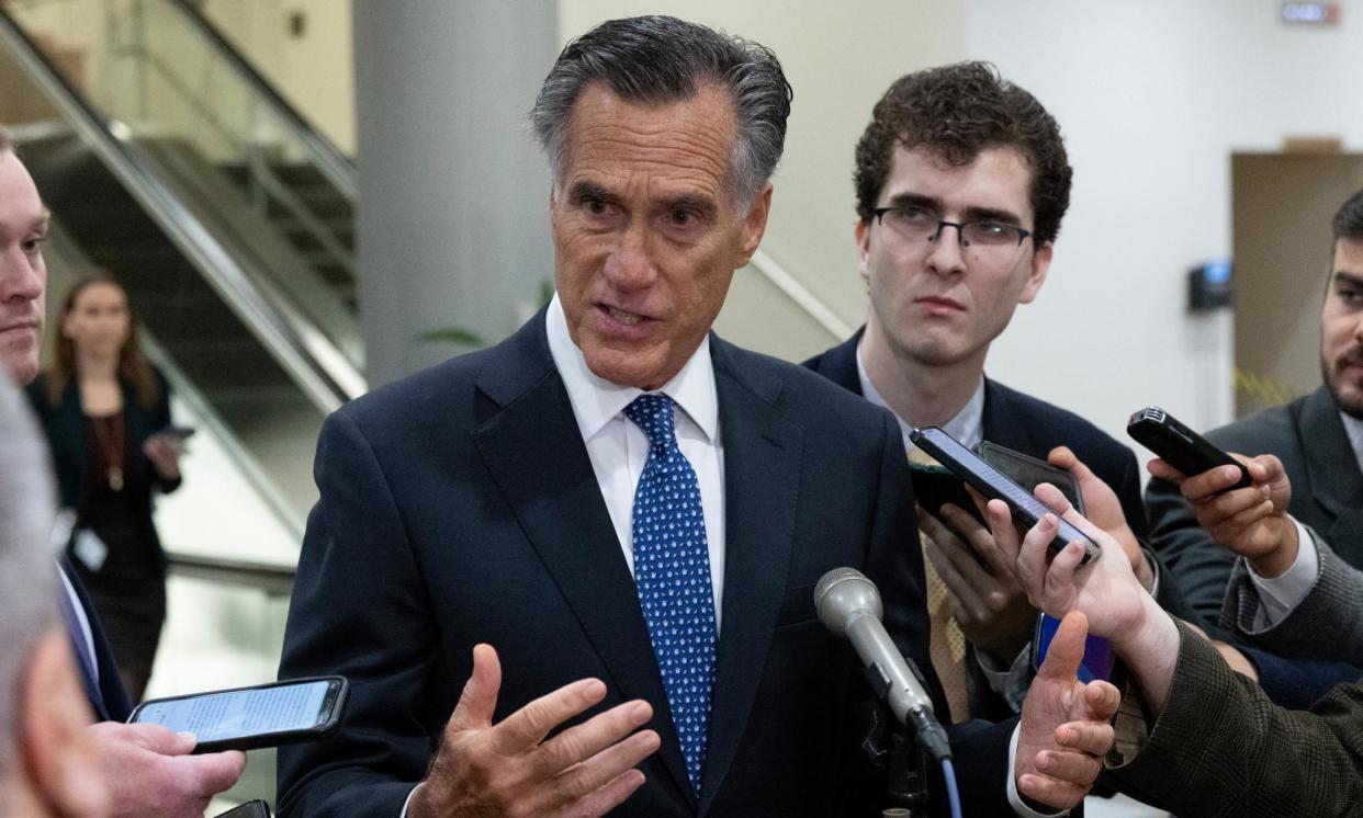 <span>Mitt Romney, a lonely anti-Trump Republican voice, will quit Congress this year.</span><span>Photograph: Michael Reynolds/EPA</span>