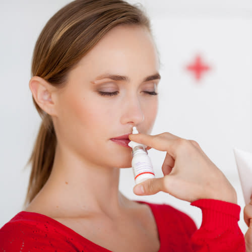 <b>Nasal spray</b><br><br>For when blocked sinuses are making it difficult to concentrate and bringing on a headache, nasal sprays and inhalers act faster to clear your head. You might want to nip to the bathroom with one of these though!