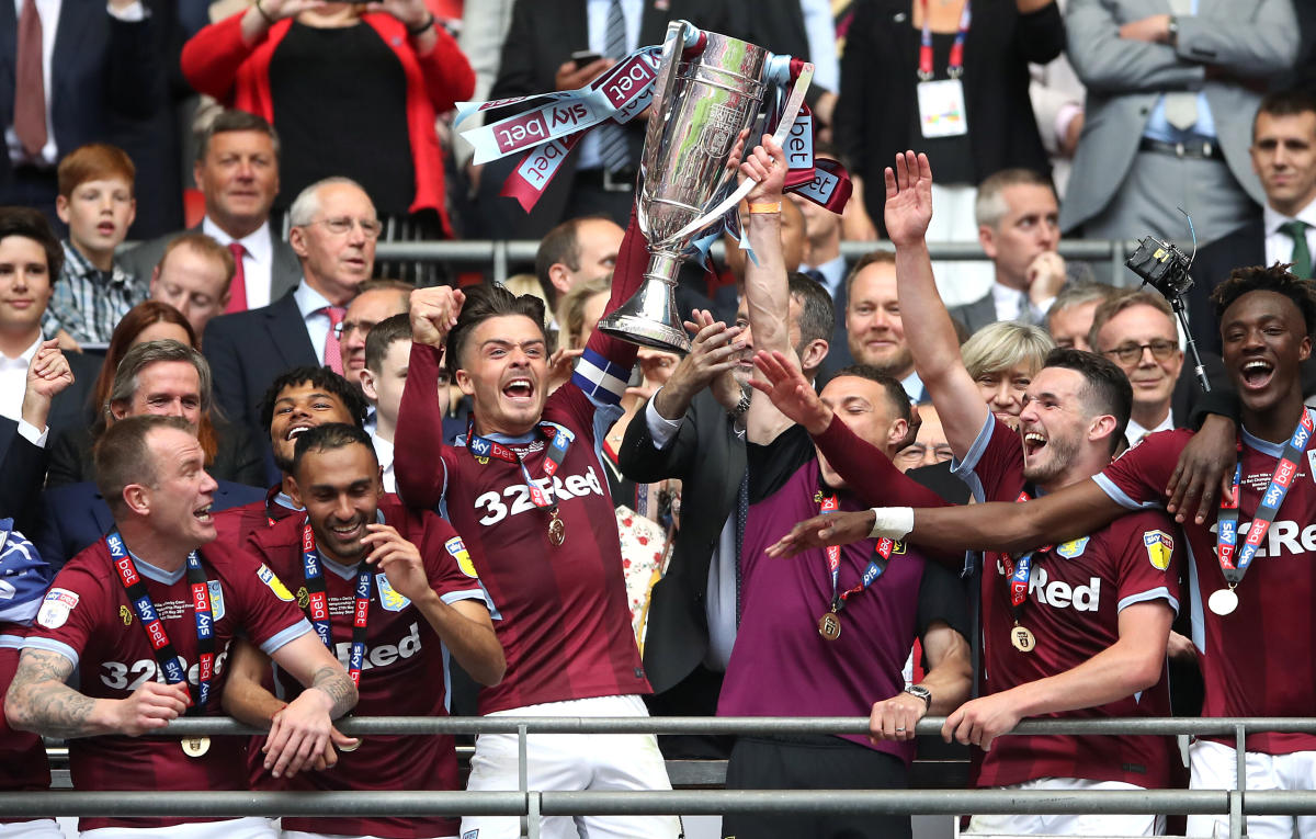 Aston Villa beats Derby County to earn promotion to Premier League