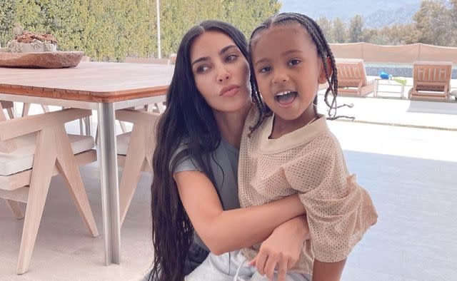 Kim Kardashian and son Saint