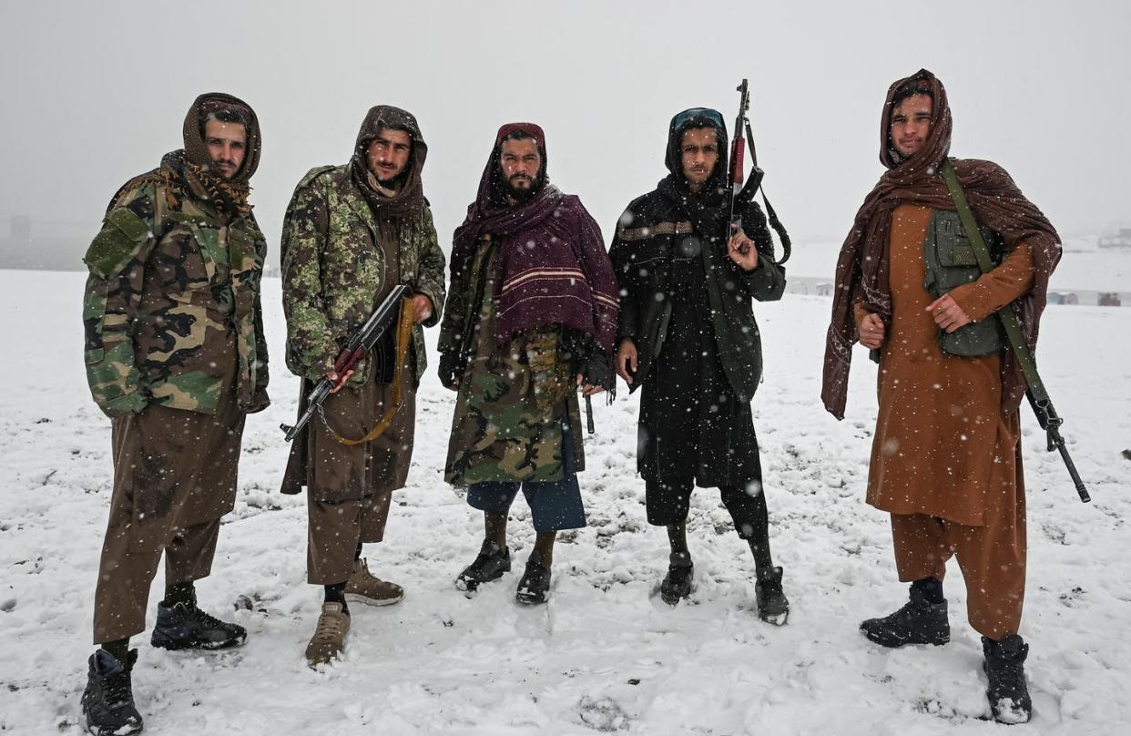 <span class="caption">The Taliban retook control of Afghanistan in August 2021, without major opposition. </span> <span class="attribution"><a class="link " href="https://media.gettyimages.com/photos/taliban-fighters-pose-for-pictures-after-riding-rental-horses-during-picture-id1237515329?s=2048x2048" rel="nofollow noopener" target="_blank" data-ylk="slk:Photo by Mohd Rasfan /AFP via Getty Image;elm:context_link;itc:0;sec:content-canvas">Photo by Mohd Rasfan /AFP via Getty Image</a></span>