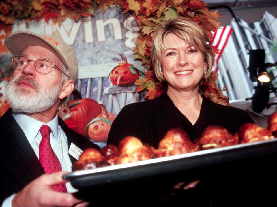 Martha Stewart and William Johnston at the New York Stock Exchange in 1999