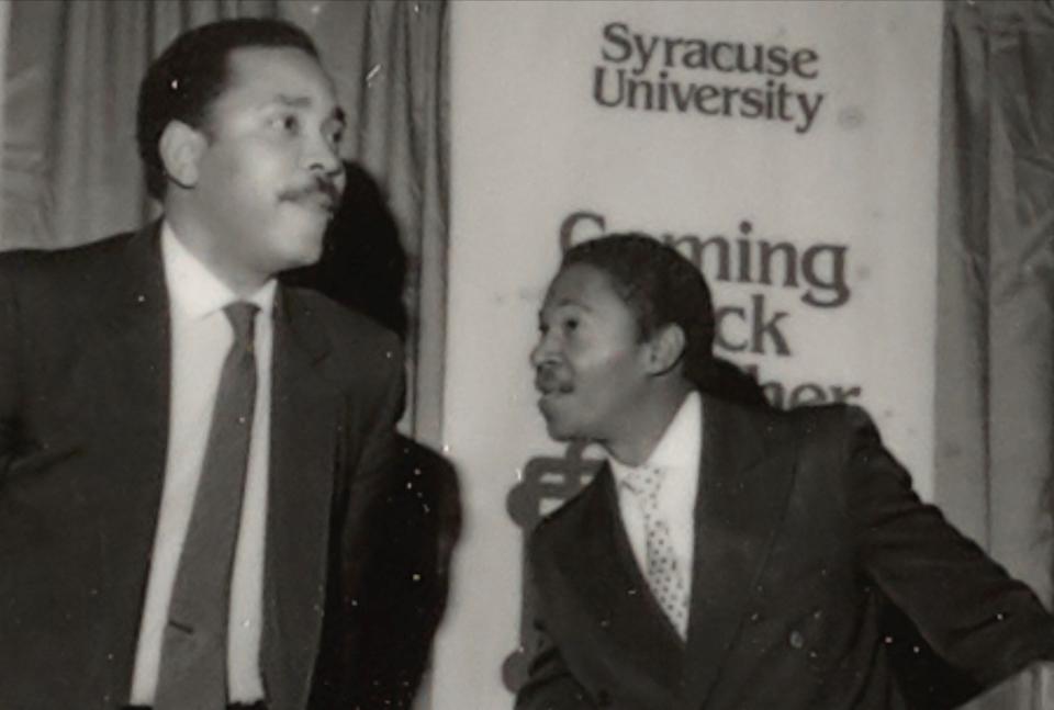 Vaughn Harper, left, and Robert Hill at Syracuse University September 24, 1983