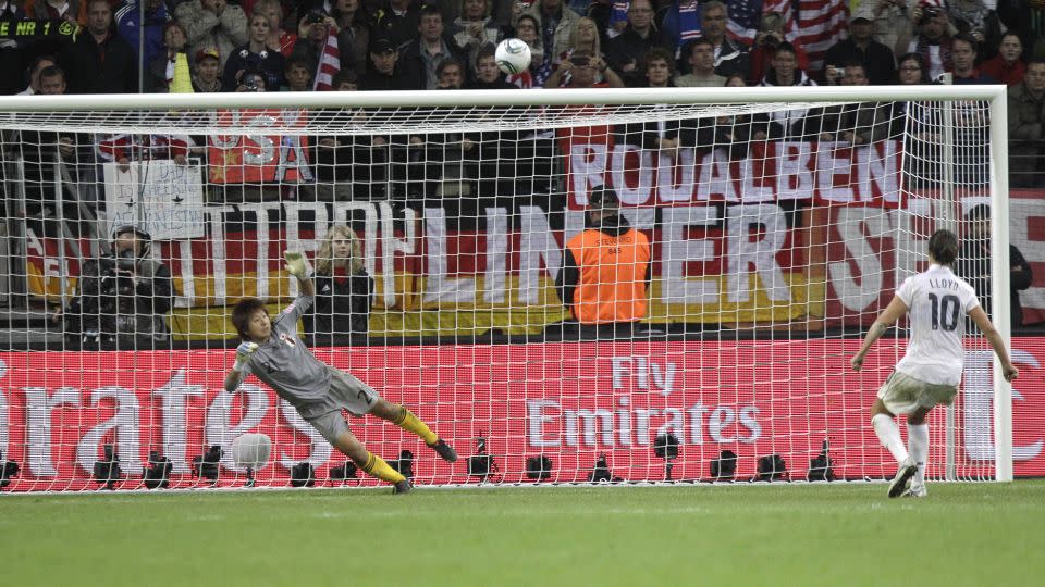 In the 2011 World Cup final, Lloyd blasted a spot kick over the bar. - Marcio Jose Sanchez/AP