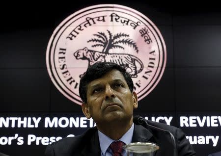 The Reserve Bank of India (RBI) Governor Raghuram Rajan listens to a question during a news conference after the bi-monthly monetary policy review in Mumbai, India, February 2, 2016. REUTERS/Danish Siddiqui