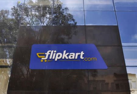 The logo of India's largest online marketplace Flipkart is seen on a building in Bengaluru, India, April 22, 2015. REUTERS/Abhishek N. Chinnappa