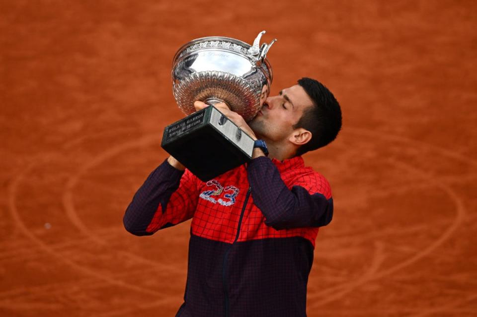 Novak Djokovic celebrates his historic 23rd grand slam (Getty Images)