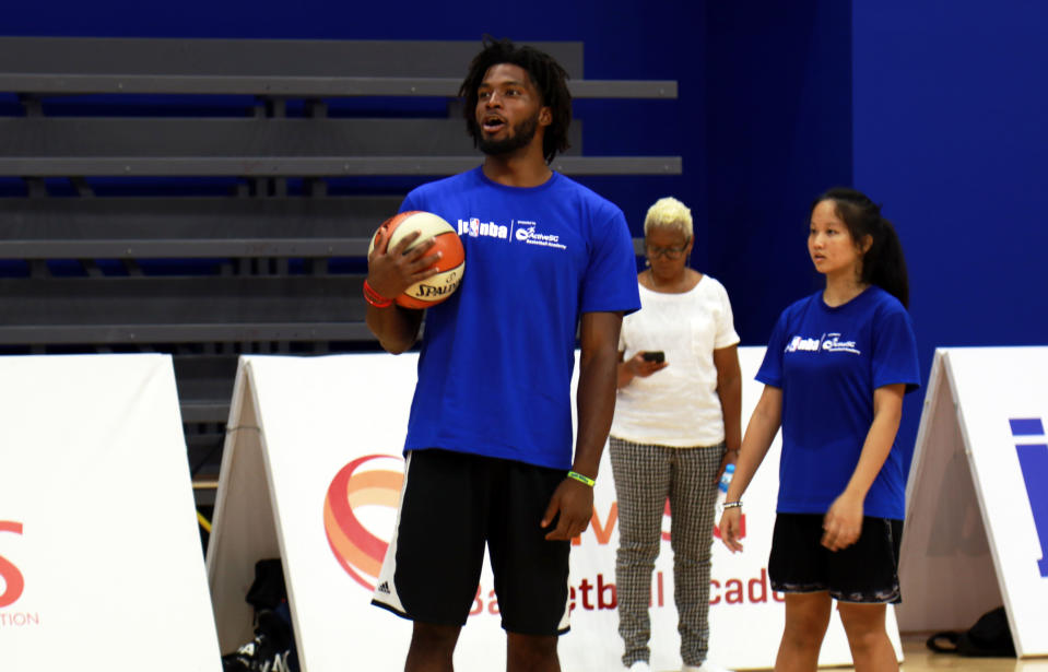 Miami Heat small forward Justise Winslow at a Jr. NBA training camp in Singapore on 10 August. (PHOTO: Dhany Osman / Yahoo News Singapore)