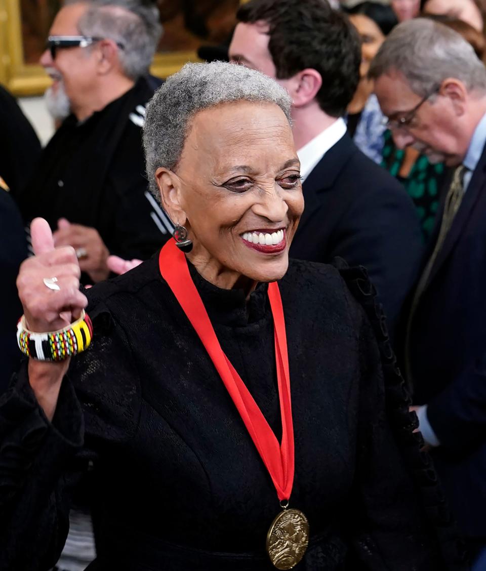 Johnnetta Betsch Cole mingles at the White House after the president presented her a National Humanities Medal.