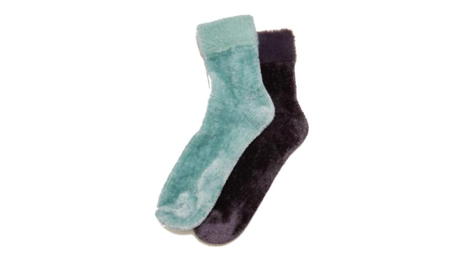 2-Pack Velvet Ankle High Socks