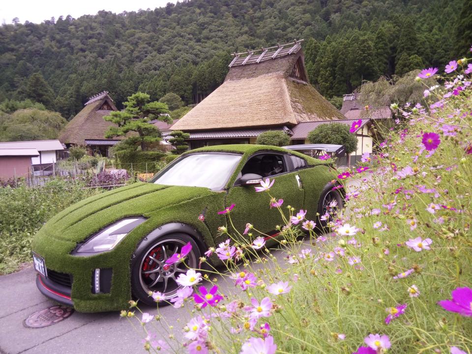 Nobuya Ushios Sportwagen fügt sich hervorragend ins Landschaftsbild ein (Bild: Caters News)