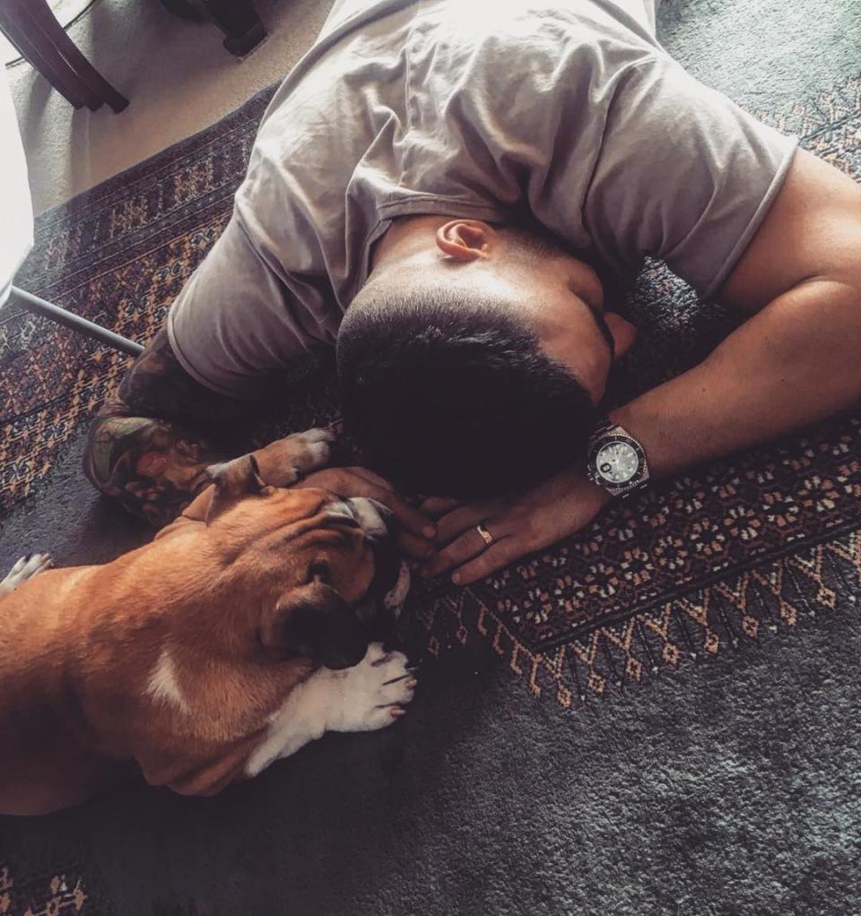 Matty will be giving up luxuries such as his mobile phone, the comforts of his home and his puppy, Bane. Source: Instagram/matty_ef