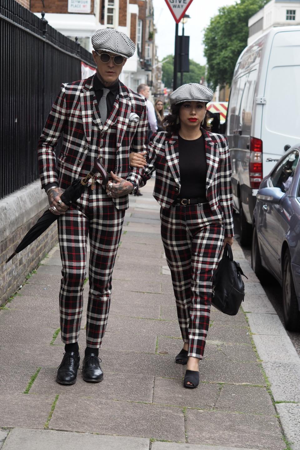 <p>These two take matching couple outfits to new levels.[Photo: Yahoo Style UK/Sabrina Carder] </p>