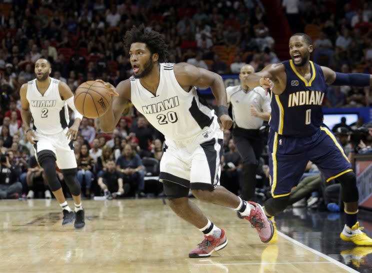 Justise Winslow was previously thought to have suffered a stinger, not a torn labrum. (AP Photo/ Alan Diaz)