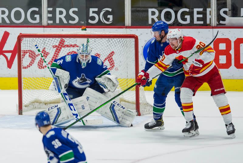 NHL: Calgary Flames at Vancouver Canucks