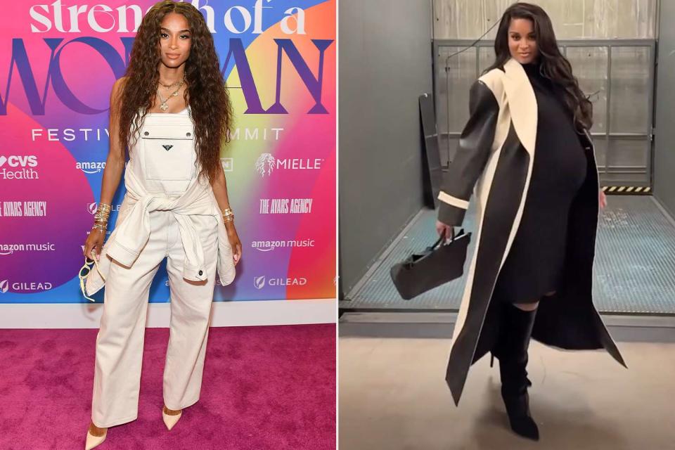 <p>Getty;Ciara/Instagram</p> Ciara shows off her baby bump in a new TikTok video.