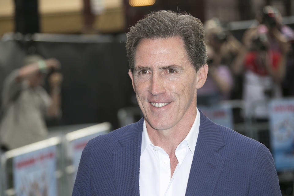 Actor Rob Brydon poses for photographers upon arrival at the UK premiere Swimming With Men in central London, Wednesday, July 4, 2018. (Photo by Joel C Ryan/Invision/AP)