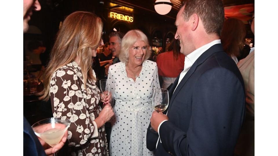 Harriet Sperling, Queen Camilla and Peter Phillips laughing