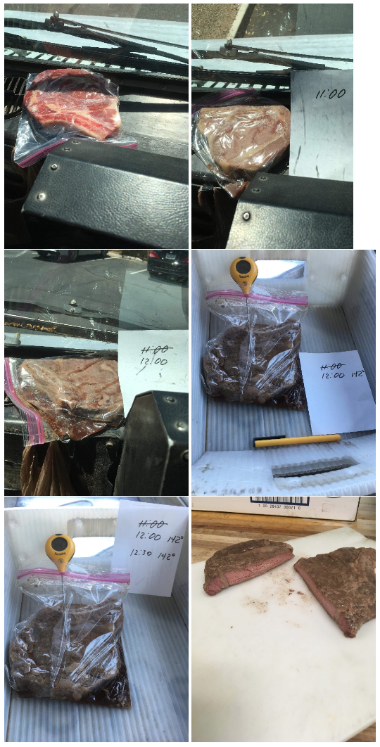 A mail carrier cooked a steak on his truck's dashboard. (Photo: Courtesy of Rep. Shawnna Bolick)