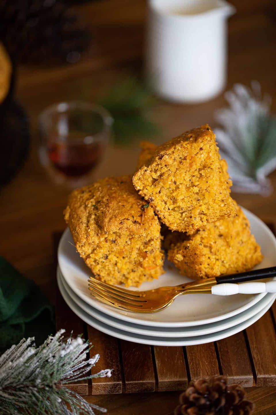 Vegan Sweet Potato Maple Herb Cornbread