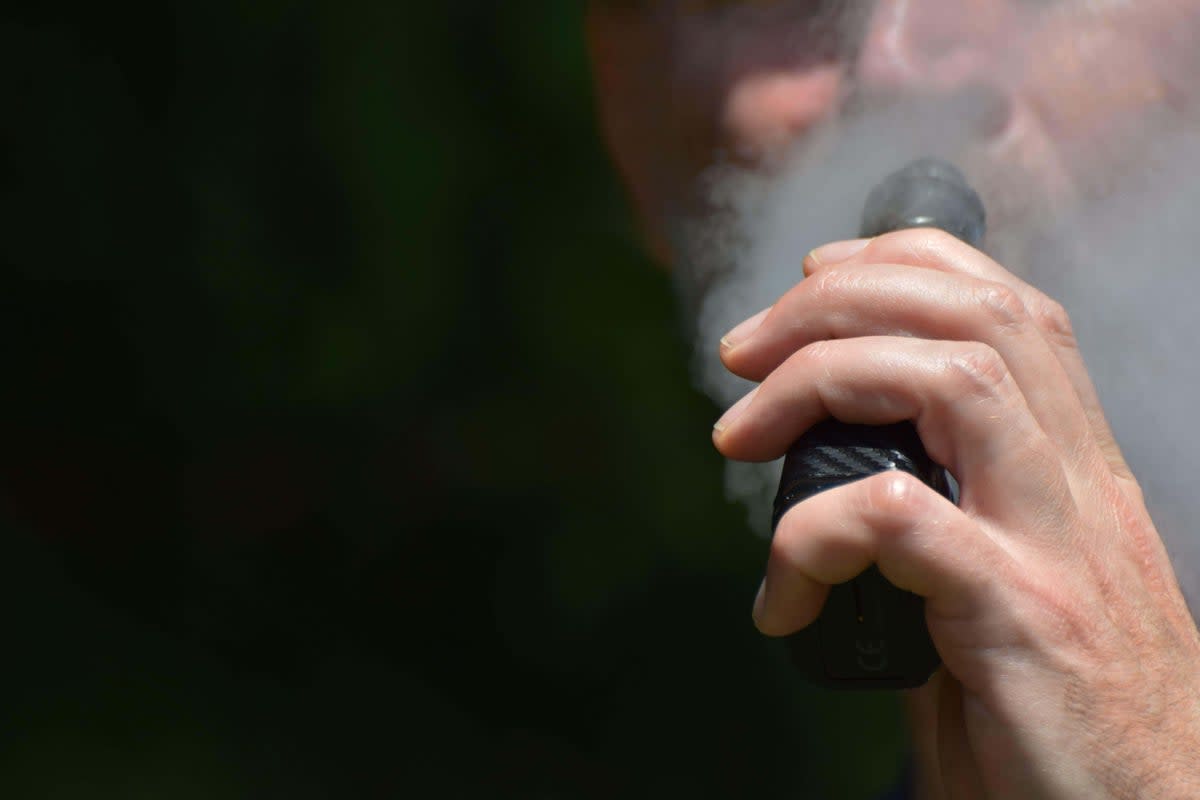 Vapes, or electronic cigarettes, are battery-powered devices designed to deliver nicotine, flavourings, and other chemicals to the user in the form of vapour instead of smoke (Alamy/PA)