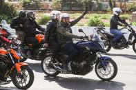 Brazil's President Bolsonaro leads motorcade rally in Sao Paulo