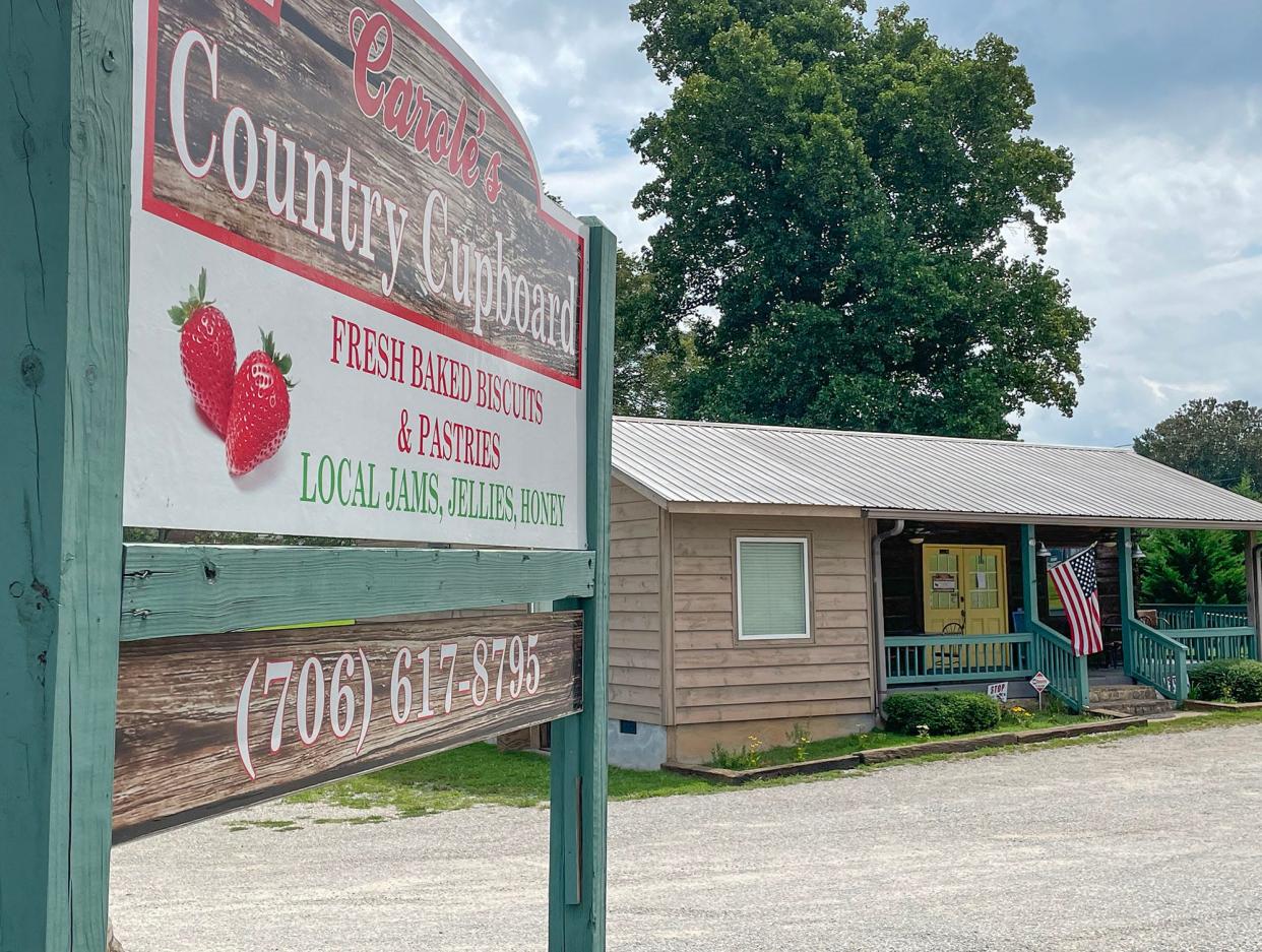 This photo from on Tuesday, Aug. 15, 2023. shows Carole's Country Cupboard, a restaurant and retail shop in Nicholson, Ga. that was once a family home.