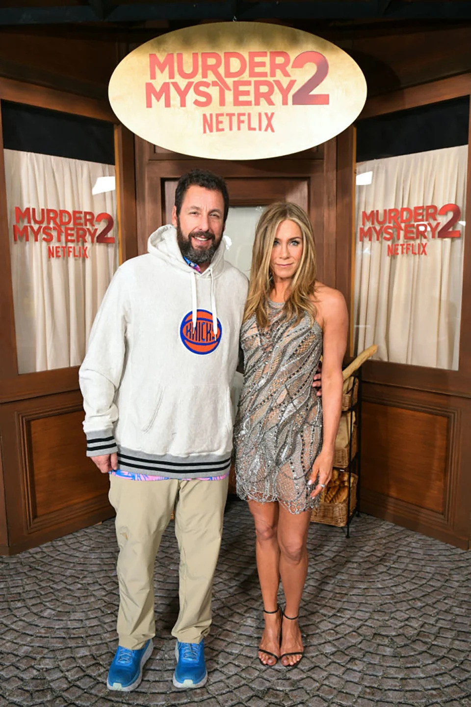 Adam Sandler and Jennifer Aniston at the Murder Mystery 2 premiere