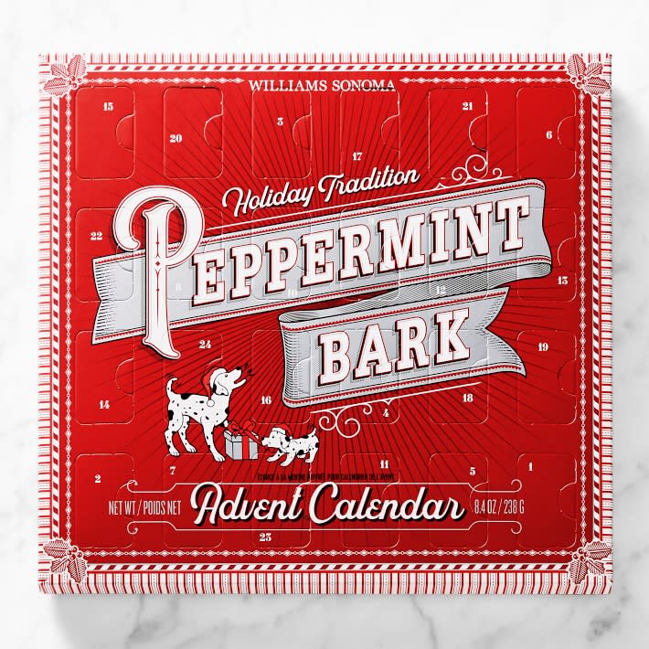 <p><a href="https://go.redirectingat.com?id=74968X1596630&url=https%3A%2F%2Fwww.williams-sonoma.com%2Fproducts%2Fwilliams-sonoma-peppermint-bark-advent-calendar&sref=https%3A%2F%2Fwww.thepioneerwoman.com%2Fholidays-celebrations%2Fg37639560%2Fchocolate-advent-calendars%2F" rel="nofollow noopener" target="_blank" data-ylk="slk:Shop Now;elm:context_link;itc:0;sec:content-canvas" class="link ">Shop Now</a></p><p>Peppermint Bark Advent Calendar </p><p>williams-sonoma.com</p><p>$19.99</p><span class="copyright">Williams Sonoma </span>