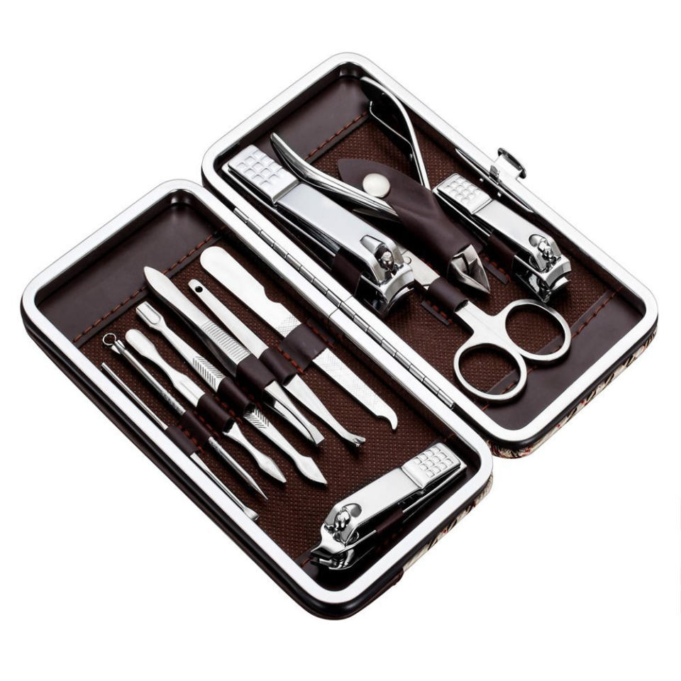 Tseoa Manicure and Pedicure Kit; men's manicure set, manicure set for men