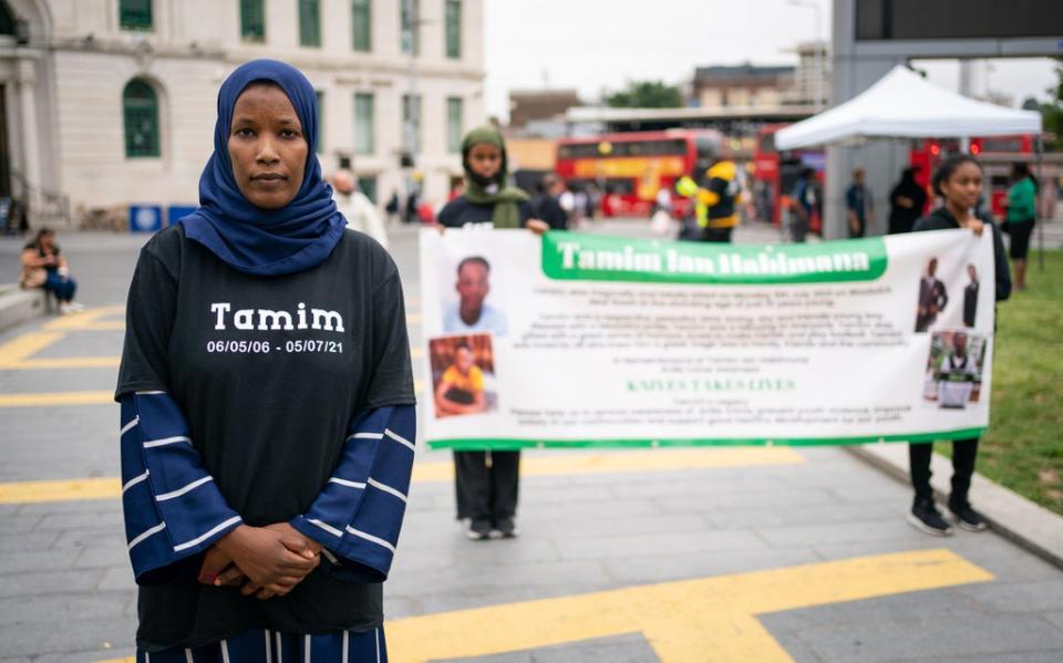 Hawa Haragakiza attends a vigil in Woolwich (Dominic Lipinski/PA) (PA Wire)