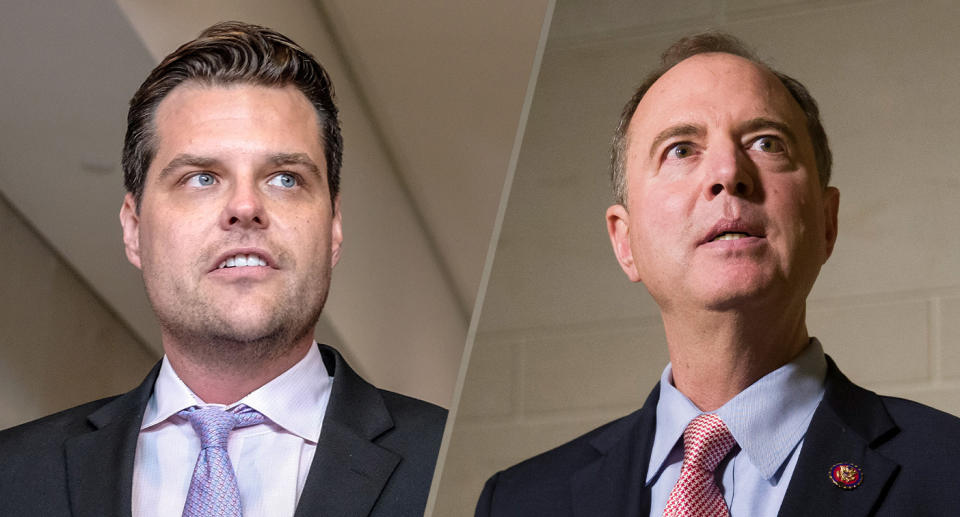 Matt Gaetz, left, and Adam Schiff