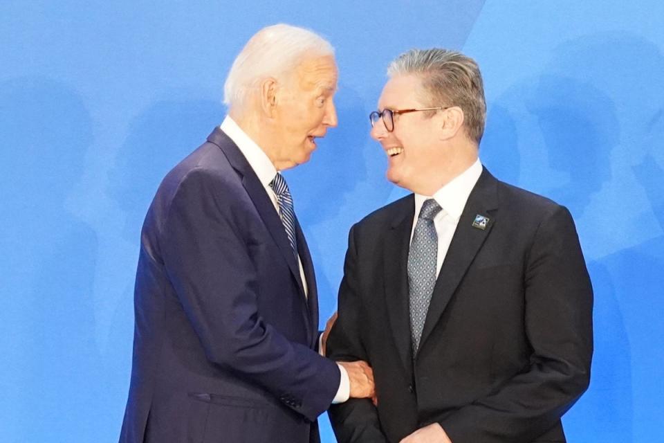 Joe Biden has met with Sir Keir Starmer at the Nato summit (Stefan Rousseau/PA) (PA Wire)
