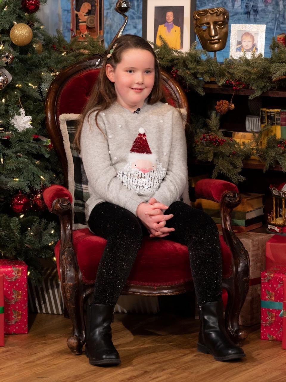 Betsy Griffin, nine, gives a heartwarming Christmas message to the nation (ITV)