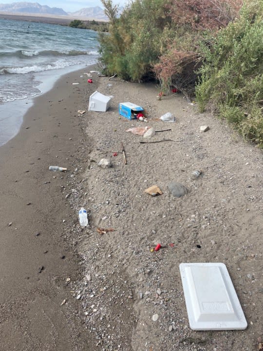 Litter at Lake Mead. (Credit: National Park Service)