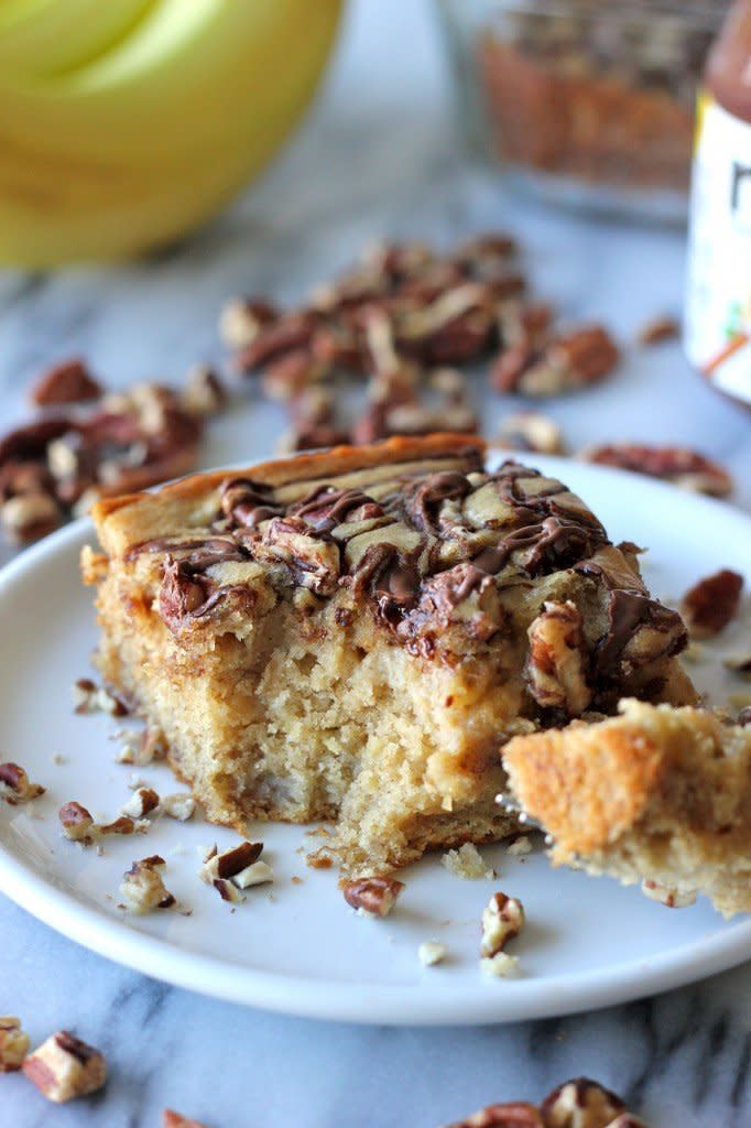 <strong>Get the <a href="http://damndelicious.net/2013/03/29/banana-pecan-and-nutella-swirled-snack-cake/" target="_blank">Banana, Pecan and Nutella Swirled Snack Cake recipe</a> from Damn Delicious</strong>