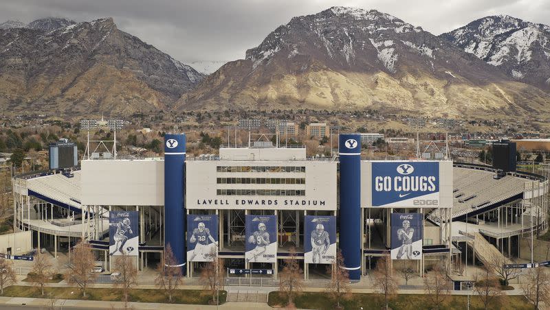LaVell Edwards Stadium on the Brigham Young University campus in Provo is pictured on Wednesday, March 11, 2020.