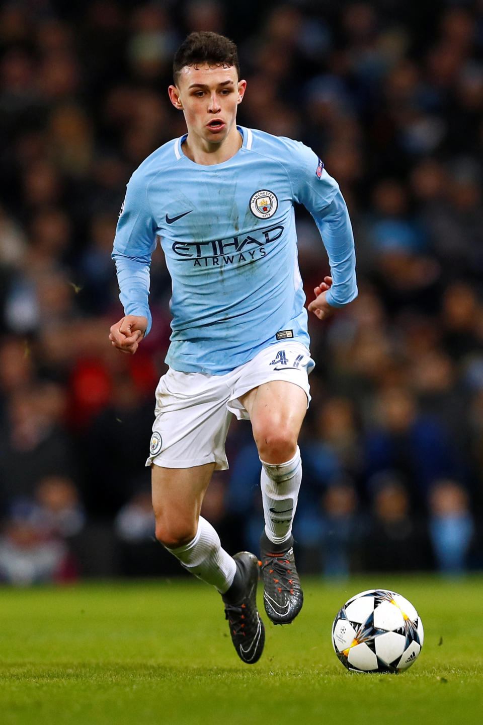 Soccer Football – Champions League Round of 16 Second Leg – Manchester City vs FC Basel – Etihad Stadium, Manchester, Britain – March 7, 2018 Manchester City’s Phil Foden in action Action Images via Reuters/Jason Cairnduff