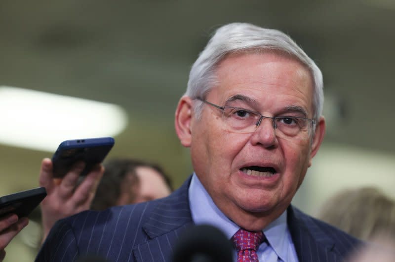 Sen. Bob Menendez was indicted on bribery charges, the Justice Department announced Friday. File Photo by Jemal Countess/UPI