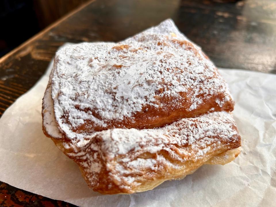 This flaky puff pastry from North Shore Boulangerie is dusted with confectioners' sugar and makes the perfect partner to a cup of coffee.