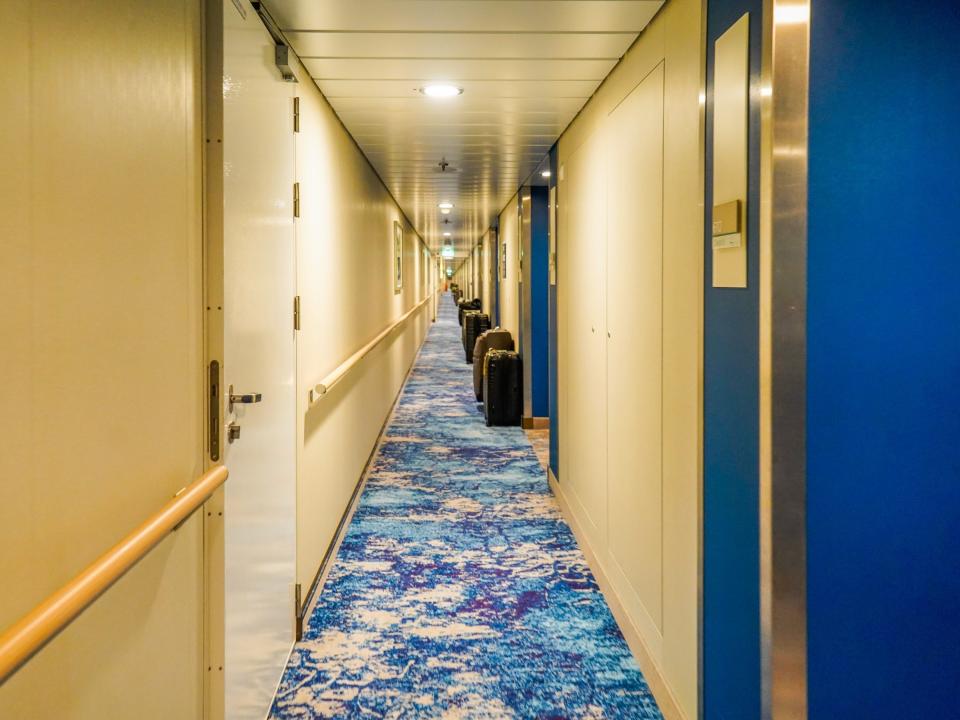 State room hallway on the world's largest cruise ship